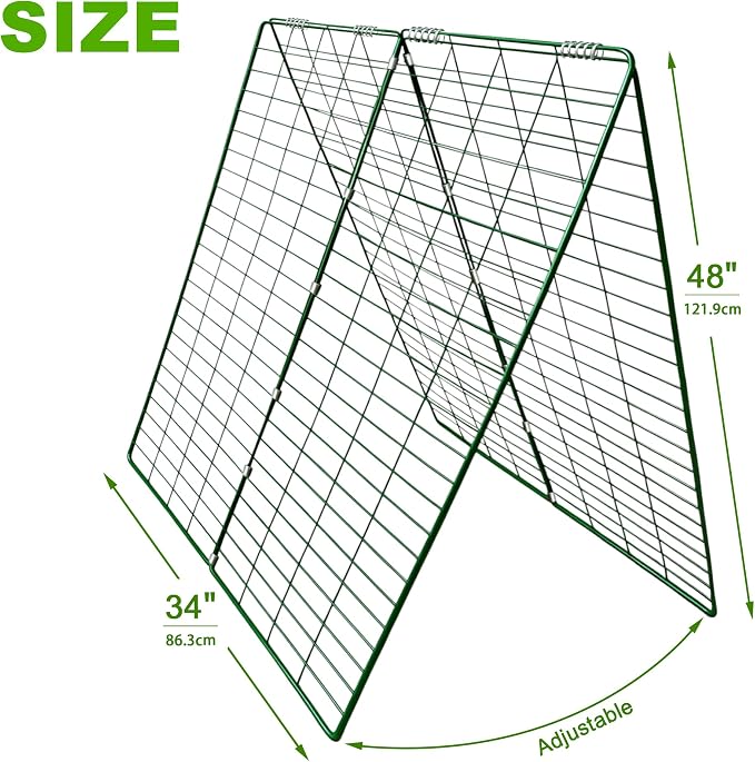 48" L x 34" W Cucumber Trellis for Raised Bed, A Frame Trellis, Vegetable Trellis with Garden Stakes and Zip Ties for Climbing Plants, Cucumber, Flowers