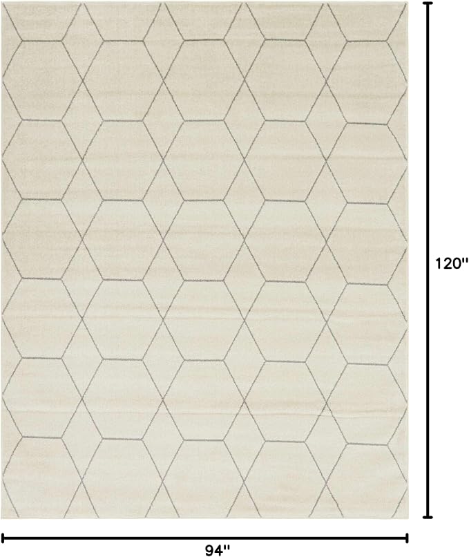 Unique Loom Trellis Frieze Collection Area Rug - Geometric (7' 10" x 10', Ivory/ Gray)