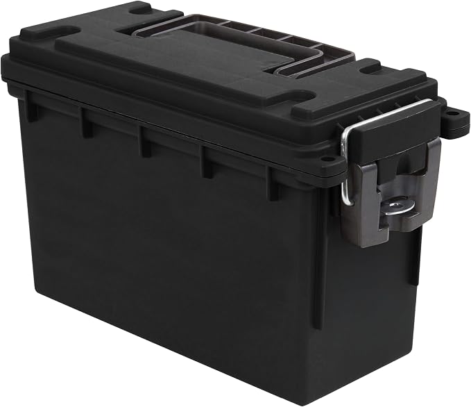 Sheffield Ammo Box Made in USA, Stackable Lockable Ammo Storage Box, Black | Lockable Storage Box, Water and Dust Resistant Dry Box, Secures Hunting Gear, Gun Accessories, Supplies, and Bullets