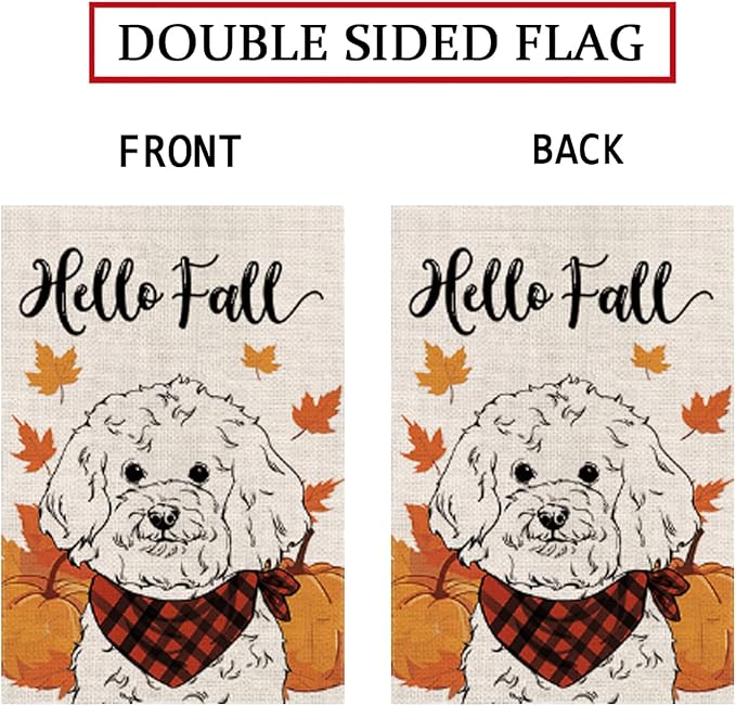 Seasonal Garden Flags Bichon Frise Double Sided Flags Set of 11 Holiday Farmhouse Indoor Outdoor Yard Lawn Christmas Gifts Decorations 12.5x18 Inch