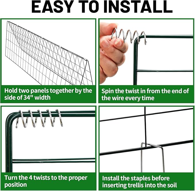 48" H x 34" L Cucumber Trellis for Garden A Frame, Garden Trellis for Climbing Plants Outdoor for Raised Bed(2 Packs)