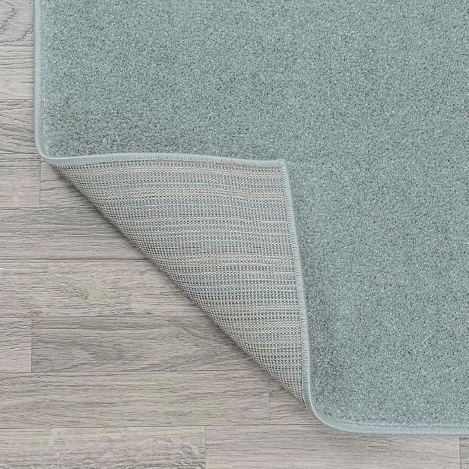 JONATHAN Y Haze Solid Low-Pile Aqua Blue 5' Round Indoor Area Rug, Coastal,Bohemian,Minimalist,Classic, Easy-Cleaning for Living Room,Bedroom,Kitchen,Pet Friendly,Non-Shedding (SEU100S-5R)
