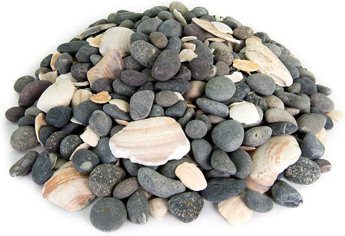 Mexican Beach Pebbles | 2000 Pounds of Smooth Unpolished Stones | Hand-Picked, Premium Pebbles for Garden and Landscape Design | San Quintín, 5/8 Inch - 7/8 Inch