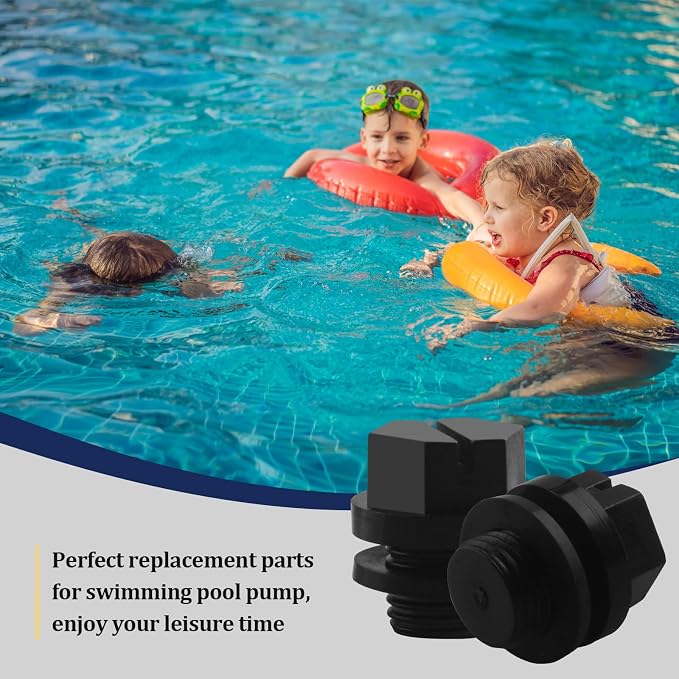 SPX1700FG Pool Pump Pipe Drain Plugs with Gaskets,Swimming Pool Replacement for Hayward Super Pump,Power-Flo LX,Powe Flo II,Max Flo Series,4 pcs