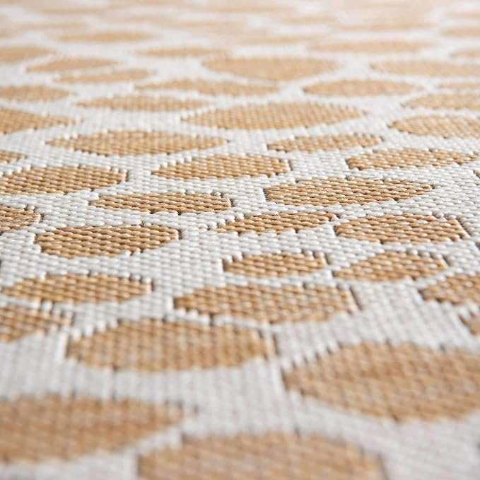 Unique Loom Jill Zarin Outdoor Collection Area Rug - Cape Town (7' 10' x 10' Oval, Dark Beige/ Ivory)