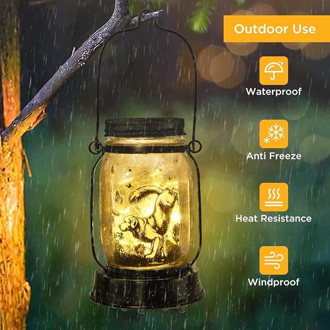 kyoryuger Great Pyrenees Gifts for Women/Men Great Pyrenees Dog Solar Lanterns Mom Birthday Dog Lovers Lantern Pet Loss Pet Memorial Lights Solar Garden Decor Yard, Patio,Backyard,Porch Torches Light