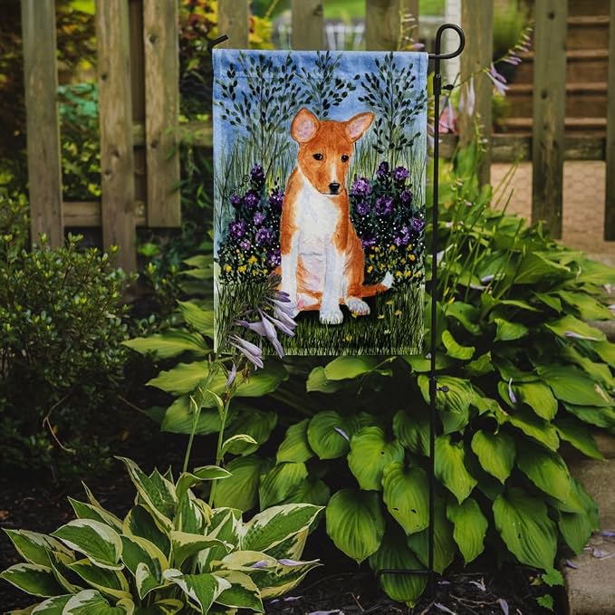 Caroline's Treasures SS8108GF Basenji Garden Flag Mailbox Flag Decorative Yard Flag Banner Outside Patio Artwork Yard Flower Beds, Garden Size, Multicolor