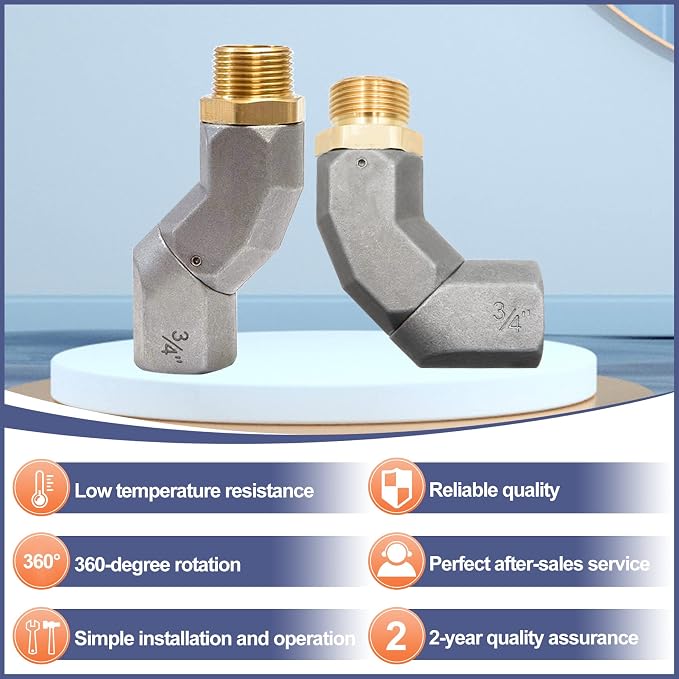 (3/4" NPT, 1PCS) Fuel Hose Swivel 360 Rotating Connector for Fuel Transfer Pump Fuel Nozzle Multi Plane Fuel Plane Swivel
