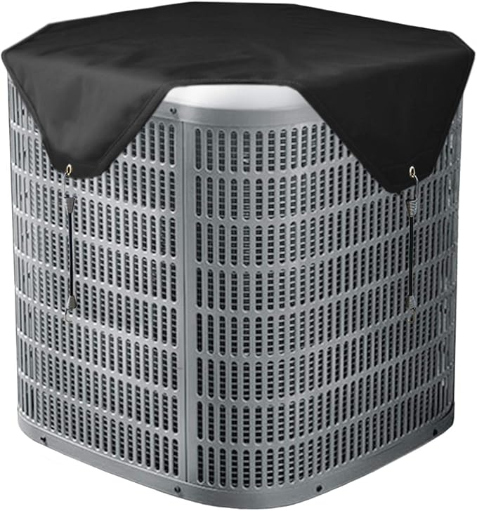 Qualward Air Conditioner Covers for Outside Units, AC Cover for Outdoor Central Unit Top Heavy Duty Water-Resistant Fits Up to 36 x 36 Inch, Black