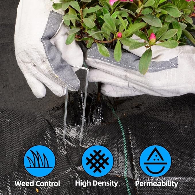 LAVEVE 4FT x 100FT Weed Barrier Landscape Fabric, 3.2oz Premium Heavy Duty Garden Cloth, Ground Cover for Gardening, Farming (4x50FT x 2Pack)