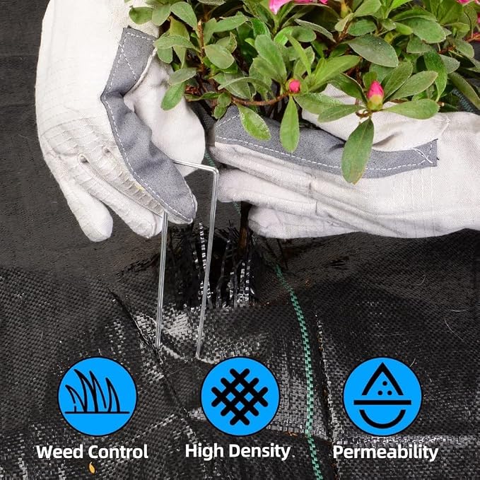 LAVEVE 3FT x 50FT Weed Barrier Landscape Fabric, 3.2oz Premium Heavy Duty Garden Cloth, Ground Cover for Gardening, Farming