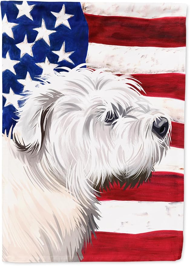 Caroline's Treasures CK6541CHF Glen of Imaal Terrier American Flag House Flag Large Porch Sleeve Pole Decorative Outside Yard Banner Artwork Wall Hanging, Polyester, House Size, Multicolor