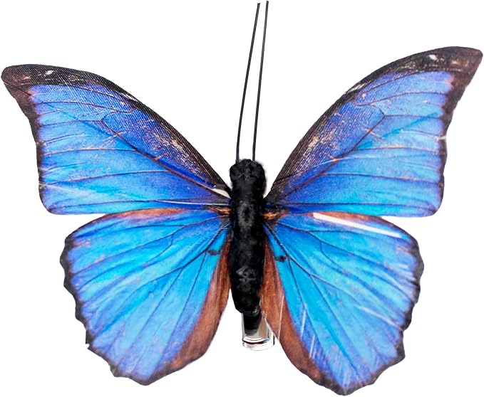 YCHTEWY-Feather Fake Butterfly for Craft Decoration Set of 12 with Clip Wedding Home Flower Pot Christmas Party Spring Home Decor Floral……