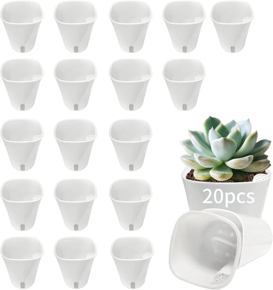 3" Self Watering Pots,20 Sets Self Watering Planter Pots for Indoor Plants with Water Level Indicator and Multiple Vents,Self Watering Planters,Self Watering Plant Pot for House Plants,Flowers,Herbs