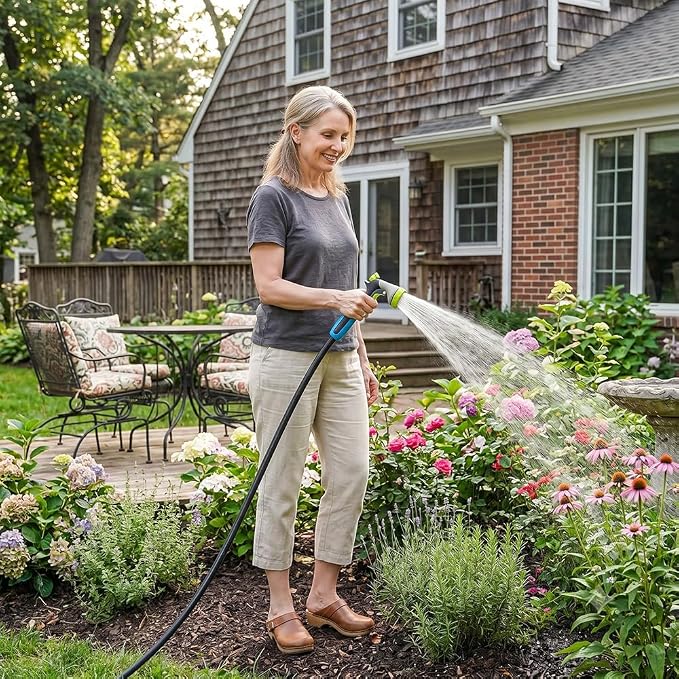 FEVONE Heavy Duty Garden Hose 3 ft, Leader Hose For Hose Reel | Flexible, Leak-Free, Lightweight, 5/8 ID, 600 PSI, 3/4 GHT Aluminum Fittings with Swivel Handles