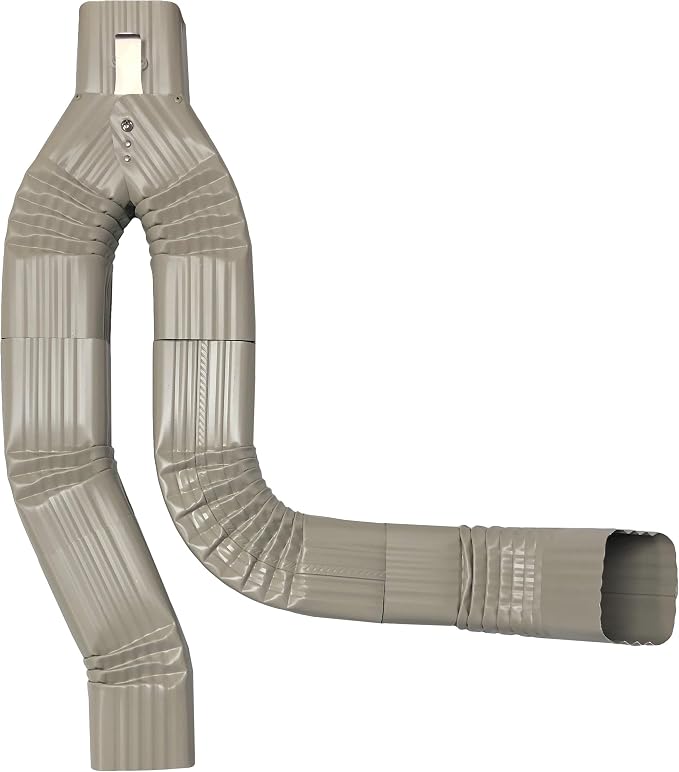 Aluminum 2x3 Offset Downspout Diverter for Rain Barrels | Made in The U.S.A. | Includes Screws & Instructions (Clay)