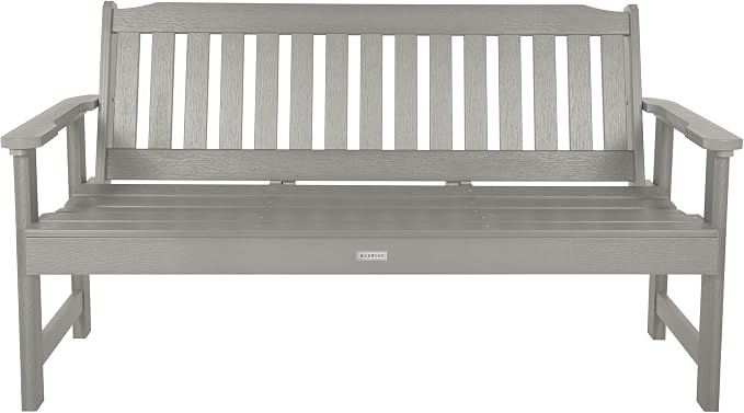 highwood Lehigh Garden Bench, 5 feet, Harbor Gray