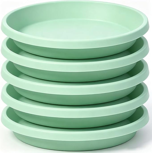NIMYAU 5 Pack Plant Saucer 6 Inch,8 10 12 14 16 18 20 Inch, Heavy Sturdy Plant Trays for Pots, Plant Water Catcher Tray for Plants, Plastic Plant Saucers for Indoors no Holes
