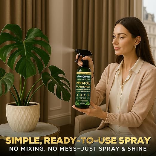 Neem Oil Spray for Plants Botanical Blend – Plant Wash with Natural Essential Oils, Simple Ready-to-Use Plant Spray for Gardens, Houseplants, Indoor & Outdoor Plants – 32 oz