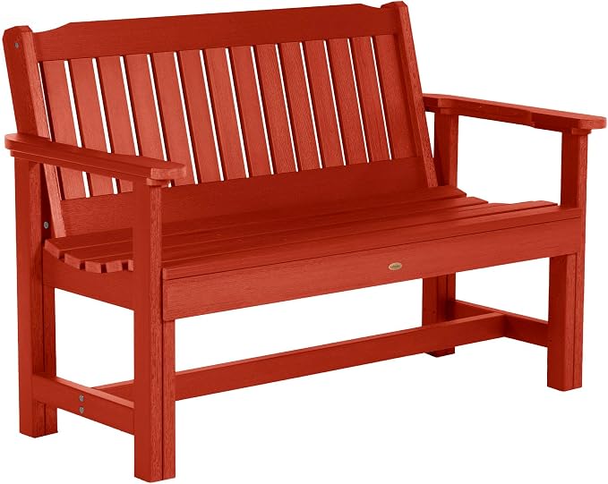 Sequoia Professional Commercial Grade Exeter Garden Bench, 4ft, Rustic Red
