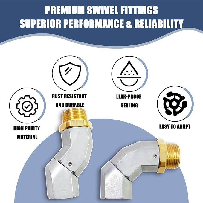 1" NPT 360 degree Fuel Transfer Hose Swivel Connector -Multi-Plane Fuel Nozzle Swivel for Fuel Transfer Pumps & Nozzles, Reduces Hose Kinking,Universal Fit for Fuel Handling Systems