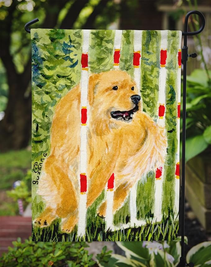 Caroline's Treasures SS8906GF Golden Retriever Garden Flag Mailbox Flag Decorative Yard Flag Banner Outside Patio Artwork Yard Flower Beds, Garden Size, Multicolor