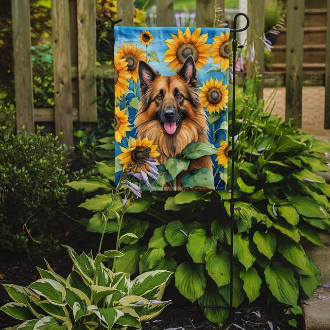 Caroline's Treasures DAC6024GF Belgian Tervuren in Sunflowers Garden Flag Mailbox Flag Decorative Yard Flag Banner Outside Patio Artwork Yard Flower Beds, Garden Size, Multicolor