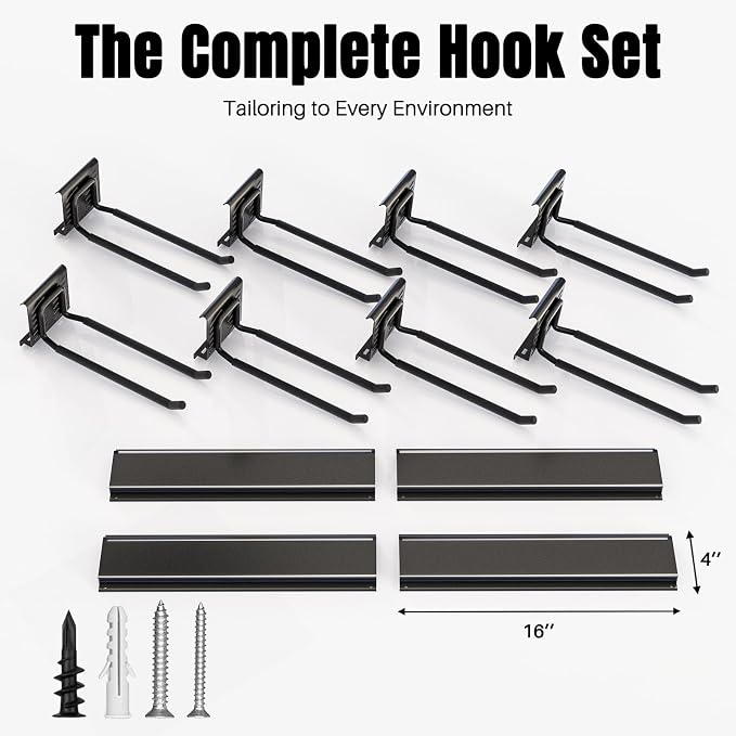 Garage Garden Tool Organizer Wall Mount, Heavy Duty Garage Tool Storage Rack 64 Inches, Max Load 440lb - Shovel, Rake, Folding Chair, Weed Eater Storage