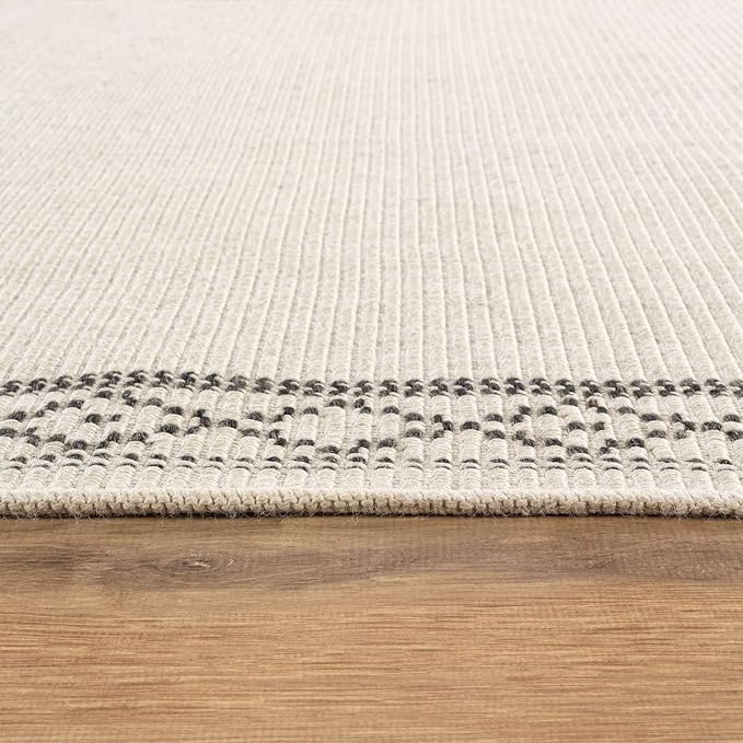 Luul Home Easy Jute Rugs 8x10 Frame Bone Color Living Room Indoor Outdoor Area Rug for Patio and Kitchen Rug High Traffic Washable Easy to Clean Solid Boho Woven Design Carpet (8 x 10)