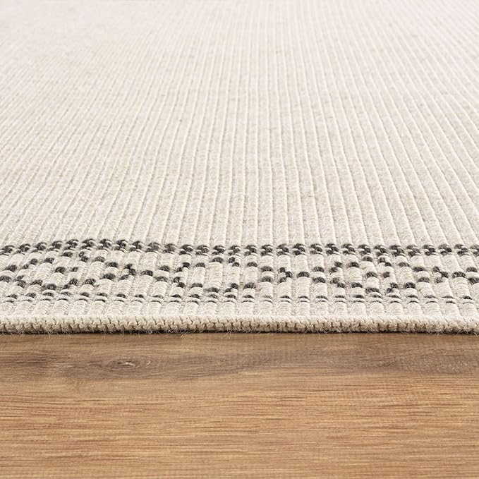 Luul Home Easy Jute Rugs 5x7 Frame Bone Color Living Room Indoor Outdoor Area Rug for Patio and Kitchen Rug High Traffic Washable Easy to Clean Solid Boho Woven Design Carpet (5 x 7)