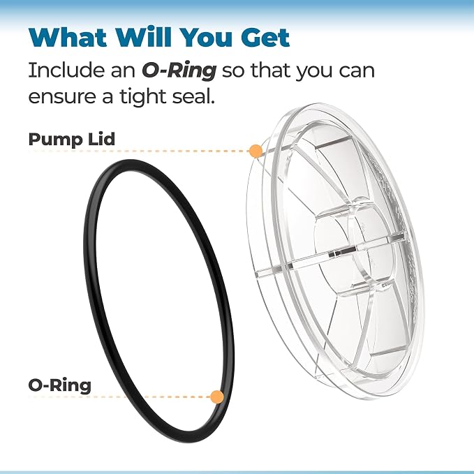 357151 Pump Lid with O-Ring Fits for Pentair WhisperFlo IntelliFlo Pump | Clear Pool Pump Cover Lid Fits for Pentair WhisperFlo WFE XF and IntelliFlo VF, VS 3050, VST, VS+SVRS High Performance Pumps