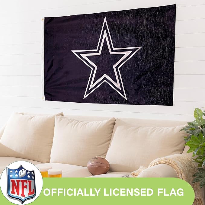 Team Sports America NFL Dallas Cowboys 3 x 5 Outdoor Durable Flag with Grommets | Heavy Duty Flag & Banner for Outdoor Garden Patio | Indoor Wall Decor | Works with Flag Poles for House