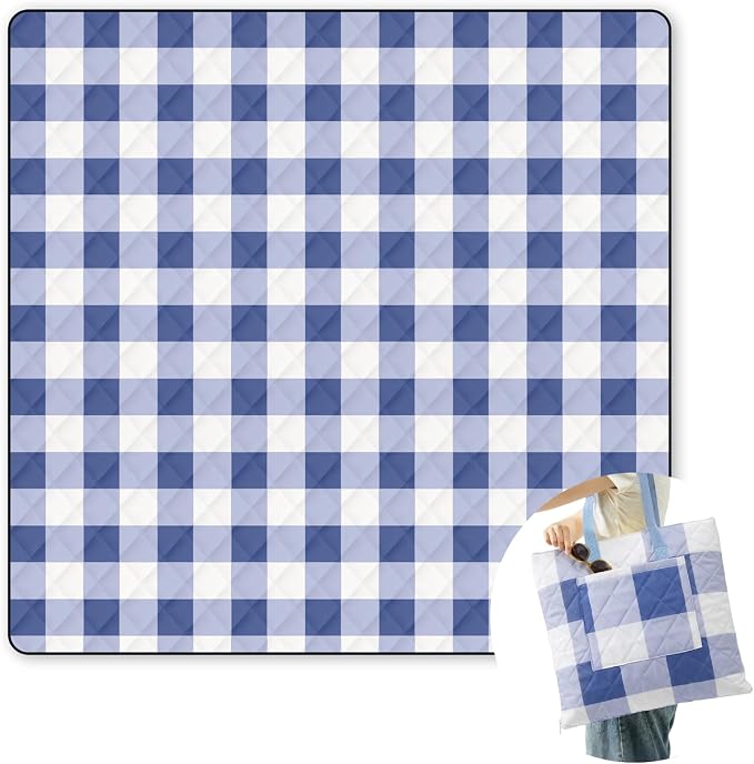 2 in 1 Tote Picnic Blanket Waterproof Outdoor Camping Mat,Large Capacity Beach Blanket 80''x80'' 7 Layers Easy to Foldable and Carry.