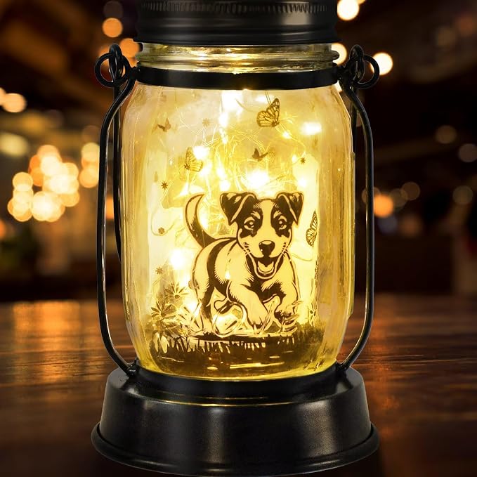 kyoryuger Jack Russell Terrier Gifts for Women/Men Jack Russell Terrier Solar Lanterns Mom Birthday Dog Lovers Lantern Pet Loss Pet Memorial Lights Solar Garden Decor Yard, Patio,Backyard,Porch Torch