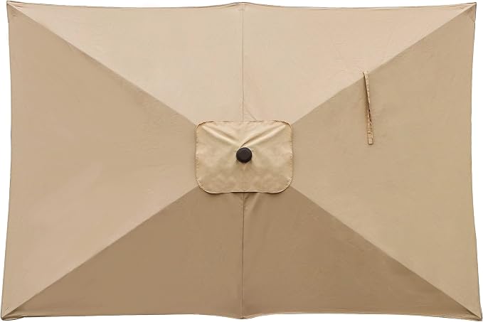 Blissun Rectangular Patio Umbrella, Table Market Umbrella with Tilt and Crank, Outdoor Umbrella for Garden, Deck, Backyard, Pool and Beach