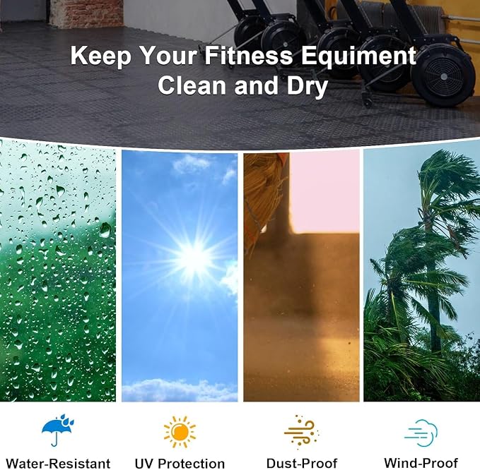 Rowing Machine Cover, Rower Outdoor Cover for Concept 2 Rowing Machine Waterproof Row Machine Cover for Hydrow Rowing Machine, Dustproof Fitness Equipment Protective Cover
