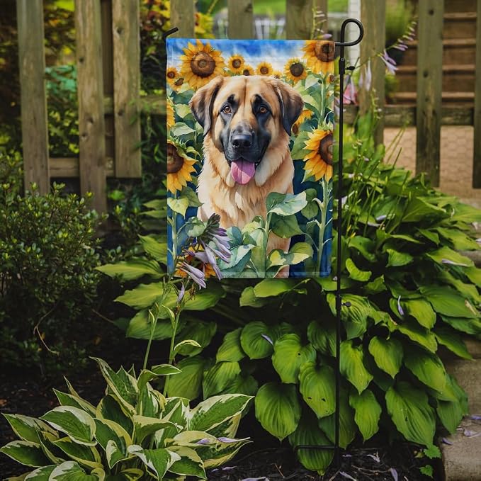 Caroline's Treasures DAC6012GF Anatolian Shepherd in Sunflowers Garden Flag Mailbox Flag Decorative Yard Flag Banner Outside Patio Artwork Yard Flower Beds, Garden Size, Multicolor