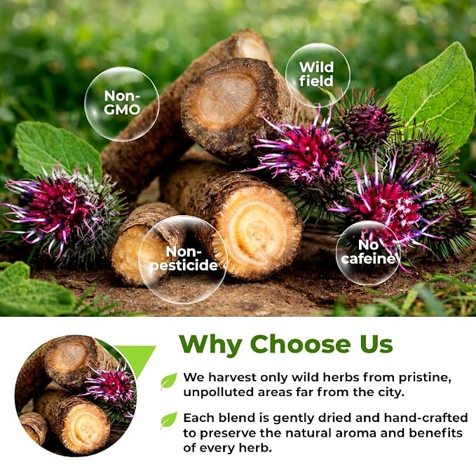 4 oz. Burdock Root Herbal Tea (Arctium Lappa) - 113g Dried Burdock Root Herb Tea Raíz De Bardana