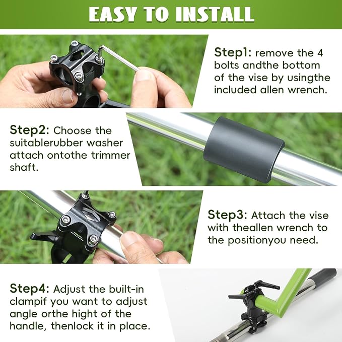 Upgraded Ergonomic Weed Eater Handle Extension, String Trimmer Handle with Shoulder Harness, Weeder Handle Grip for Lawn Care and Landscaping