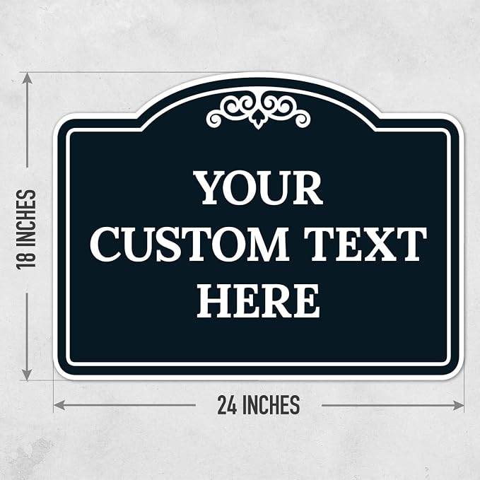 Custom Decorative Sign, Personalized Metal Sign for Business, Driveway, Home, Airbnb, Office Door Plaque, Black Background Sign, 18x24 Inches, ACM, Fade Resistant, Made in USA by Sigo Signs