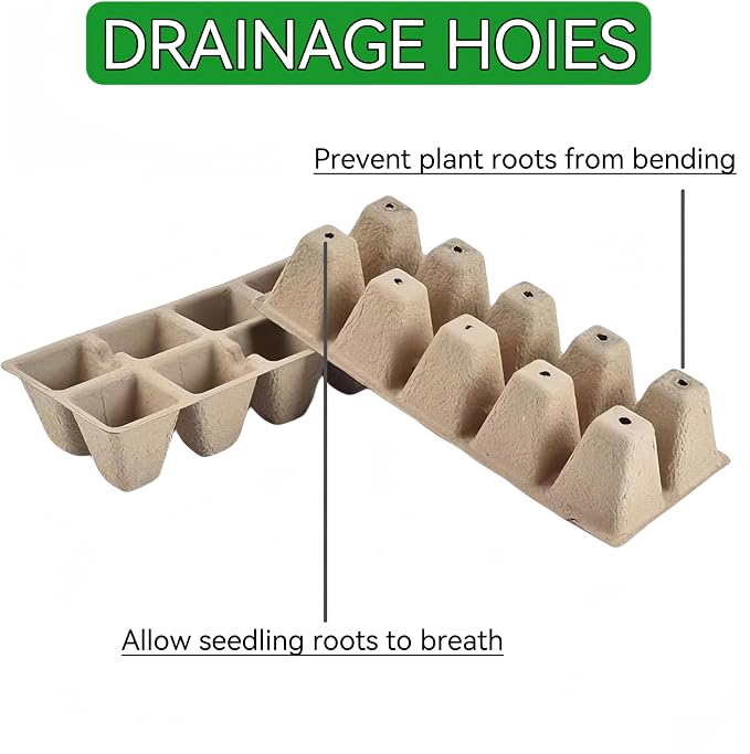 240 Cells Seed Starter Tray, 24 Pack Biodegradable Peat Pots with 24 Plant Labels, Organic Seed Starting Trays kit