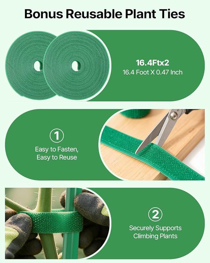 Suteck Cucumber Trellis 39.2" 2 Pack A-Frame – Foldable Metal Garden Trellis for Cucumbers, Peas, Beans & Climbing Plants, No Assembly Required Plant Support, Ideal for Raised Beds, Patios & Backyards