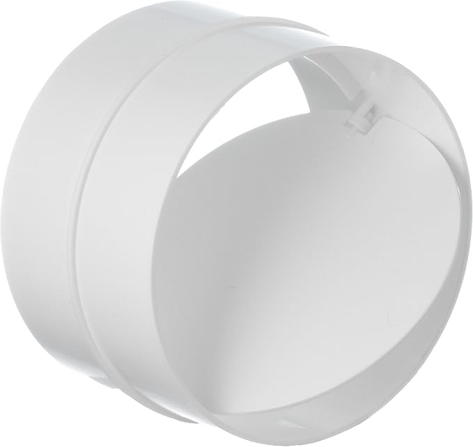 Backdraft Damper – Inline Duct Connector – Round Plastic Check Valve for HVAC Exhaust & Ventilation Systems – One Way Airflow Vent Flap – Backflow Preventer with Gravity Flap (5 Inch)