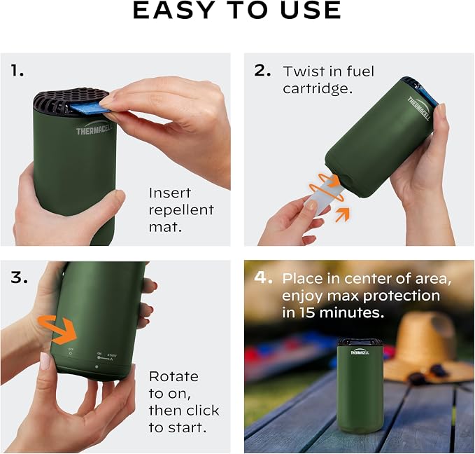 Thermacell Mosquito Repeller Patio Shield; Includes 12-Hour Refill; Highly Effective Mosquito Repellent for Patio; Bug Spray Alternative; Scent Free; No Candles or Flames