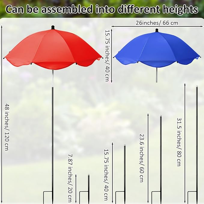 16 Pcs 26 Inch Plant Umbrellas for Outdoor Plants Garden Umbrella Shade for Potted Plant, Garden Bed Flower Pot Provide Shade to ‌defend Blazing Sun (13 Colors)