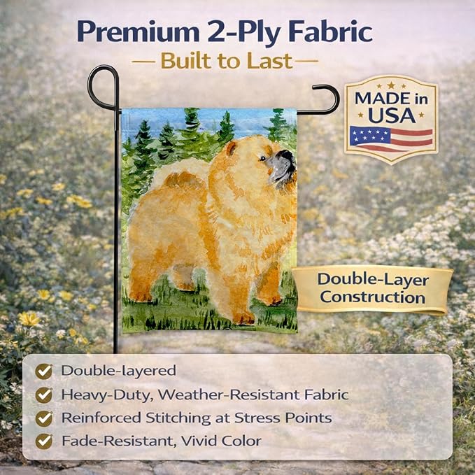 Caroline's Treasures SS8871GF Chow Chow Garden Flag Mailbox Flag Decorative Yard Flag Banner Outside Patio Artwork Yard Flower Beds, Garden Size, Multicolor