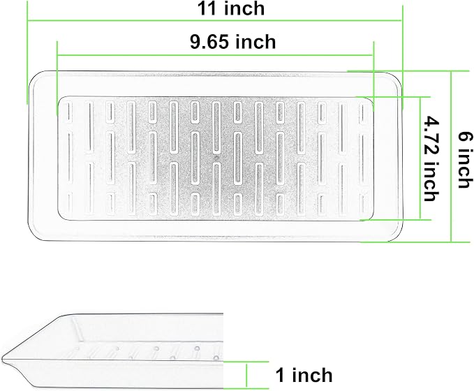 6 Pack Plastic Plant Saucer Rectangular 6 x 11 Inch, Indoor Outdoor Drip Tray for Flower Pot, Windowsill, Black