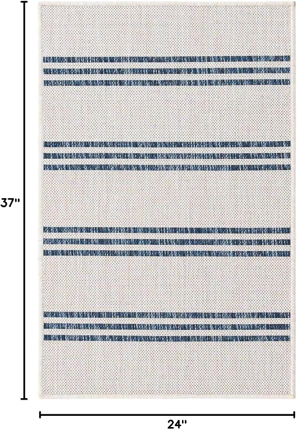 Unique Loom Jill Zarin Outdoor Collection Area Rug - Anguilla (2' 2" x 3' Rectangle Ivory/Blue)