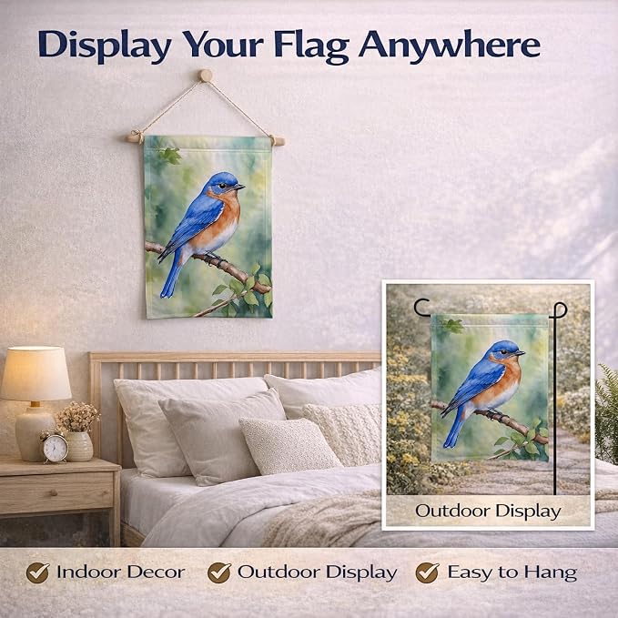 Caroline's Treasures New York Eastern Bluebird Garden Flag Mailbox Flag Decorative Yard Flag Banner Outside Patio Artwork Yard Flower Beds, Garden Size, Multicolor