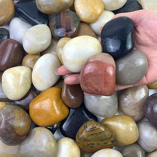 FANTIAN 10 lbs Pebbles for Indoor Plants, 2-3 inch Large River Rocks Decorative Stones for Garden, Aquarium, Vase Fillers, Outdoor Landscaping and Backyard